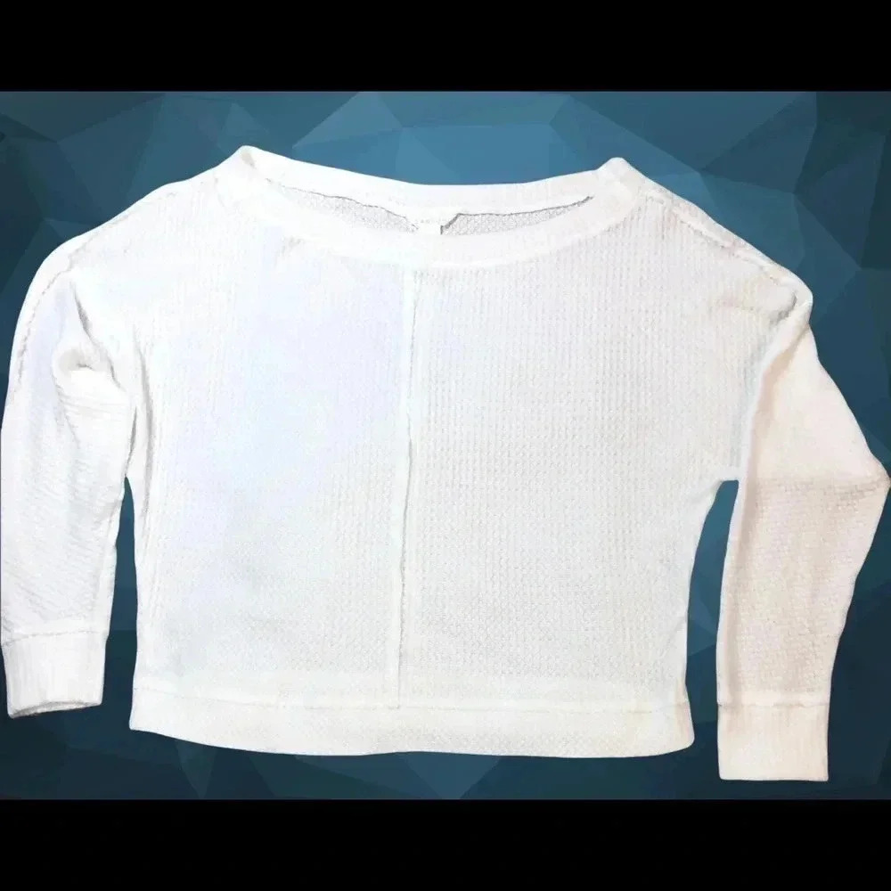 Caslon white waffle knit dolman sleeve top M
